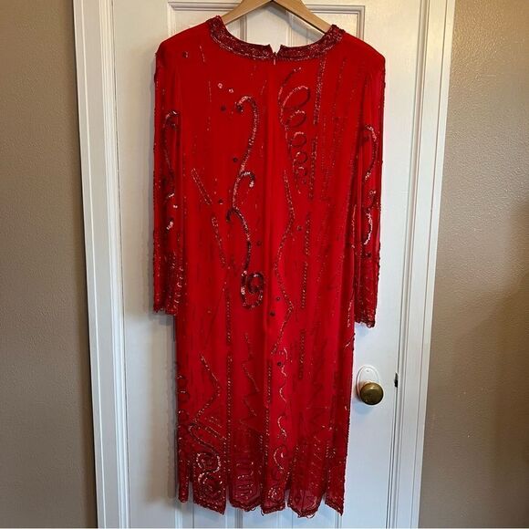 NITELINE by Della Roufogali Red Vintage Midi Length dress 6 - Picture 9 of 15